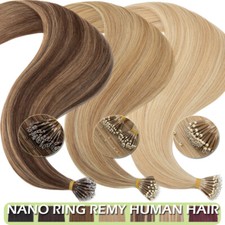 150g Thick Nano Ring Beads Tip Remy Human Hair Extensions Full Head Double Drawn