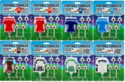 Fußball Trikot Geburtstag Party Kerzen rot weiß blau grün weinrot und blau schwarz