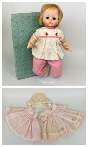Vintage 1960s Madame Alexander Pussy Cat #3552 Blond Baby Doll + Outfits Box - Picture 1 of 10
