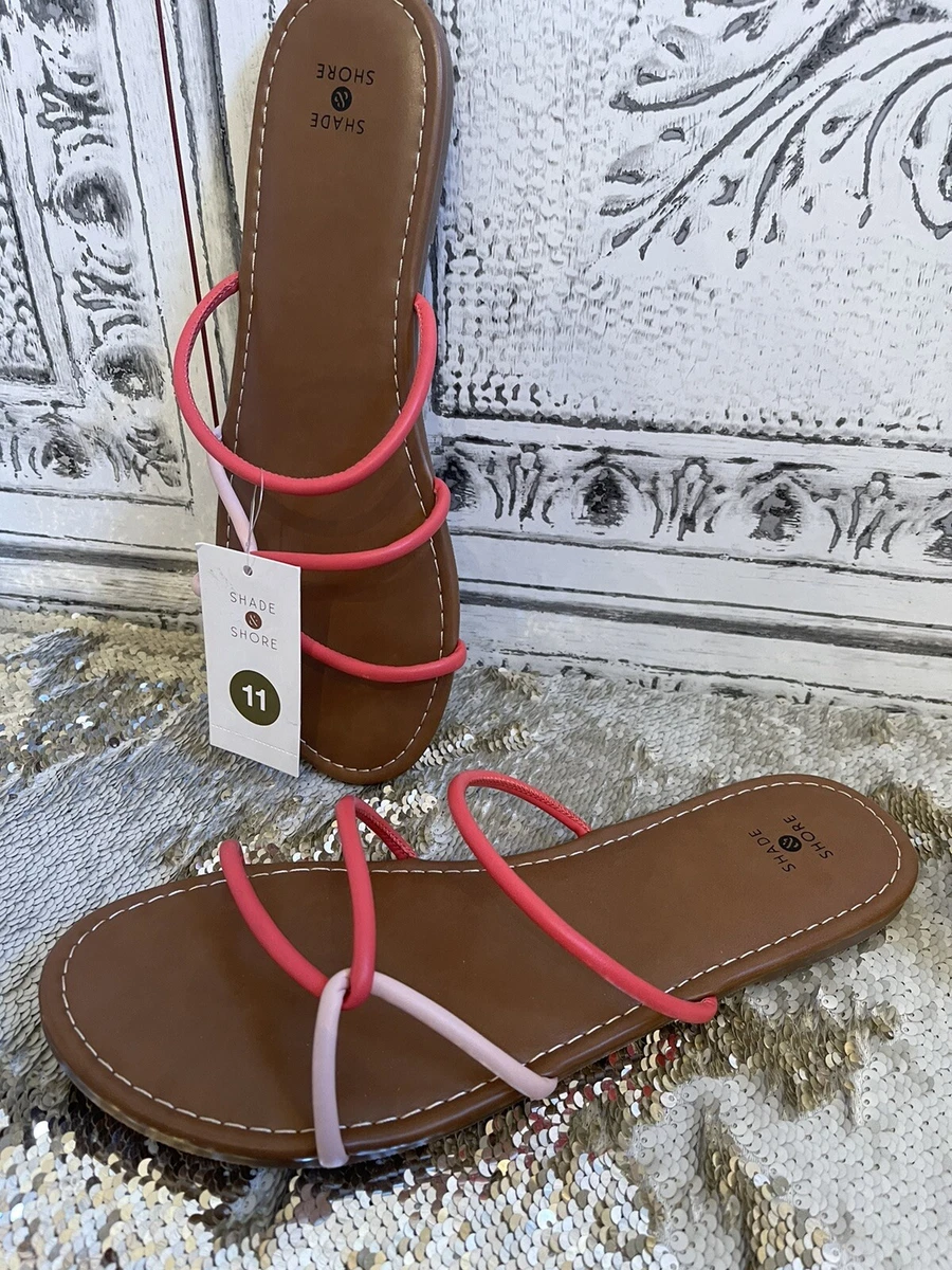 NWT Shade Shore TARGET Womens s Bali Strappy Sandals Pink Sz 11