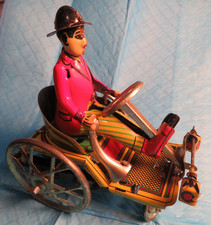 Vintage Paya Tin Three-wheel auto car Working-No Key No Box