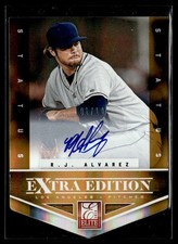 2012 Panini Elite Extra Edition Signature Status Die Cut Gold R.J. Alvarez Auto