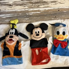 Disney Mickey Mouse Hand Puppet Plush/ donald duck hand puppet Goofy 3 lot
