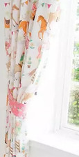 Horse Show Themed Pencil Pleat Lined Curtains + Tiebacks  W66" x D72" RRP £40