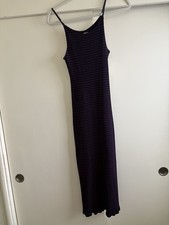 Reformation Midi Rib Knit Bodycon Dress With Slit Stripe Size M
