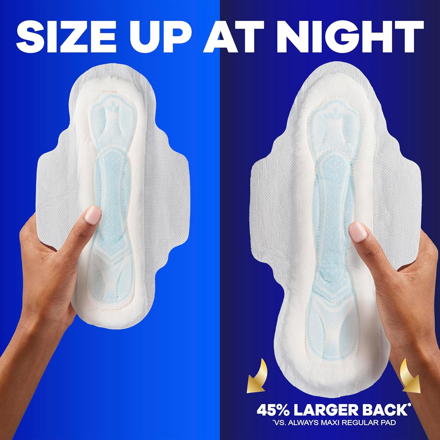 Always Maxi Overnight Pads with Wings for Women, Size 4, Overnight Absorbency, U