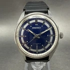 Seiko Watch Men 35mm Blue Dial Silver Tone Manual Wind Round 66-7109 Runs HJH7
