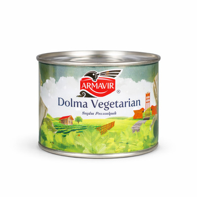 Armavir Vegetarian Dolma 460g Can   Ready to Eat Stuffed Grape Leaves