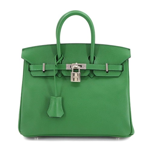 HERMES Birkin 25 Veau Epsom Vert Bengale Hand Bag Purse 90306364