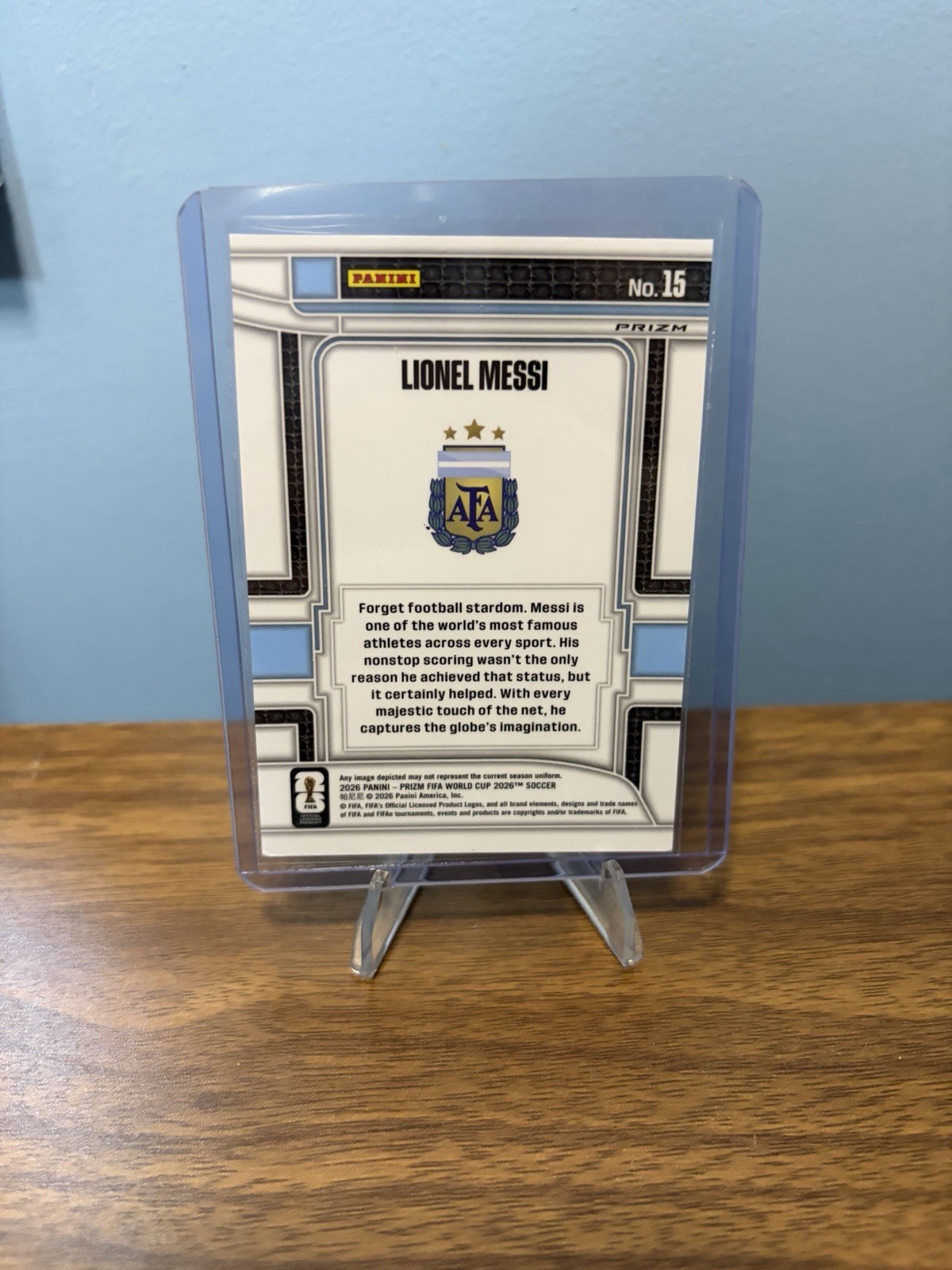 2026 Panini Prizm World Cup Lionel Messi Scorers Club Silver Wave view 2