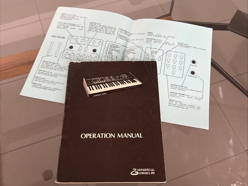 SEQUENTIAL CIRCUITS Six Trak OPERATION MANUAL synthesizer VINTAGE With Laminate