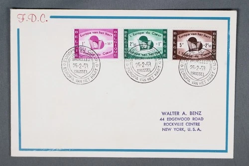 MayfairStamps Belgium FDC 1959 Heart of Europe Combo Brussels First Day Cover aa