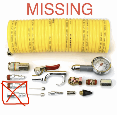 #ad Husky 25 ft. Recoil Nylon Air Hose Kit 15 Piece MISSING SEE PICTURE $14.95