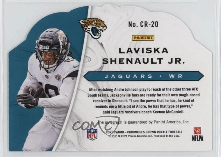 2020 Panini Chronicles Crown Royale Pink Rookie /25 Laviska Shenault Jr Auto RC - Image 2 of 2