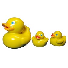 Bath Toy Rubber Ducks Trio Mum and babies Baby Safe Rare RETIRED Lanco