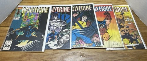 Vintage 1990 Marvel Comics Wolverine Comic Book Lot of 5 - #24 #25 #26 #27 #35