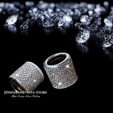 A Pair Jdm Dad Crystal Head Rest Vip Metal Ring Car Seat Pillow Luxury Ornaments