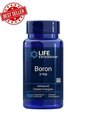 Life Extension Boron 3mg with Vitamin B2 Bone & Immune Support 100 Capsules