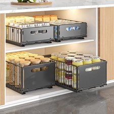 Pull Out Cabinet Organizer, Slide Out Cabinet Organizer Heavy-Duty Carbon Ste...
