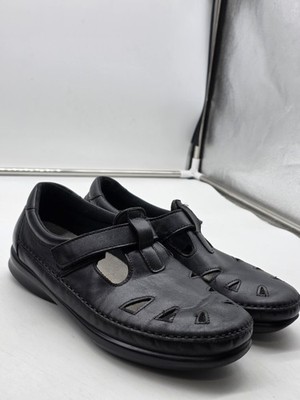 SAS Shoes Womens Size 7.5 Black roamer Leather Mary Jane Tripad Comfort Flats