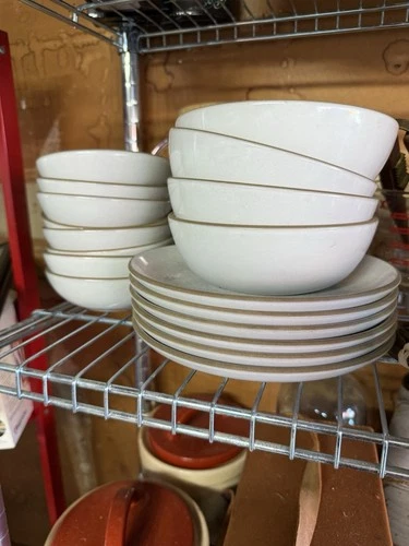 HEATH VINTAGE CERAMIC WHITE AND RIMMED LARGE MUGS #700 ASSORTED LOT DISCONTINUED