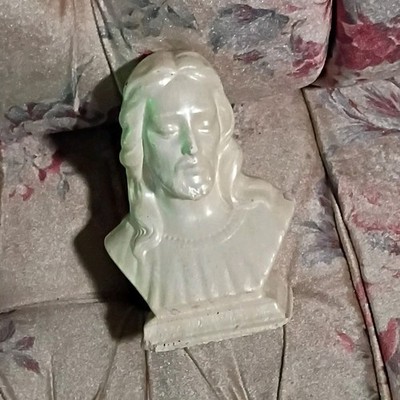 White Plaster Bust Sculpture Matte Art Figurine for Adults Medium