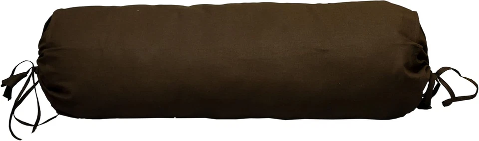 HANDICRAFTS Brown Bolster Pillow Cover 6" X 24" 100% Cotton Neck Roll Cover, Dra - Image 2 of 4