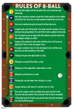 Rules of 8 Ball Pool Eight Ball Billiards Pool Table Room Decor Billiards Decor 