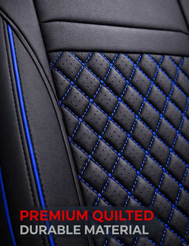 FOR SEAT ARONA - PREMIUM FAUX LEATHER FRONT SEAT COVERS BLUE CAR VAN - Afbeelding 2 van 6