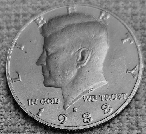A Kennedy half dollar 1988 S mint coins