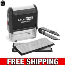 Self-Inking DIY Custom Rubber Stamp Kit - Personalized Stamper for Business or H