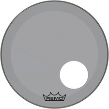 Remo Powerstroke P3 Colortone Smoke Resonant Bass Drum Head 5" Offset Hole 20"