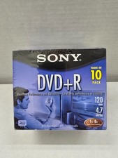 Sony DVD  R 10 Pack Discs With Cases 120 min 4.7 GB Blank New Sealed Blank DVDs