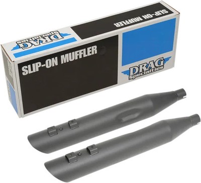 DS Steel Matte Black 3.5'' Slip On Muffler Set for Harley Ultra Limited 10-16
