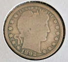 1892 O Barber Quarter G++ Condition. Full Rims both sides New Orleans Mint