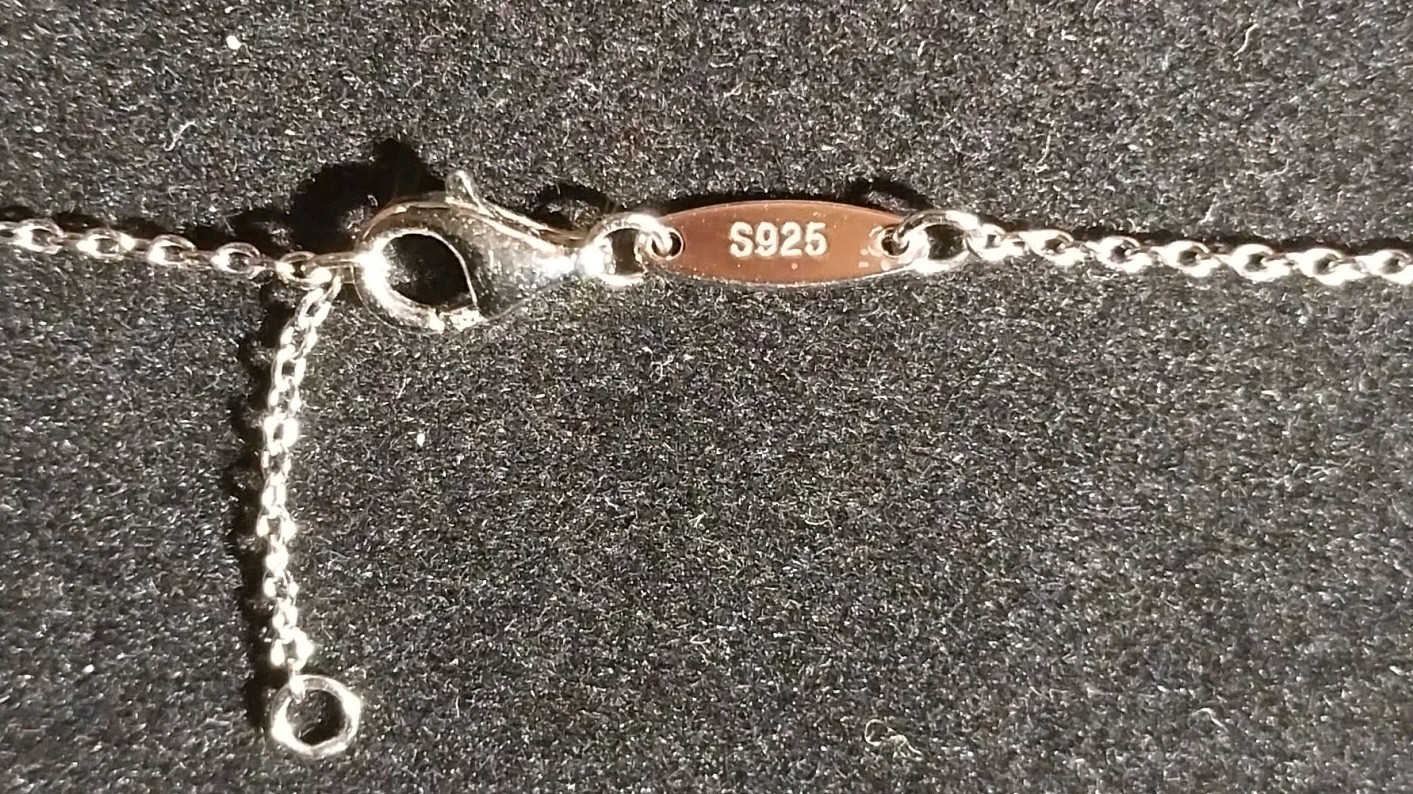 Eight Interlocking Sterling Silver Rings Necklace - image 3