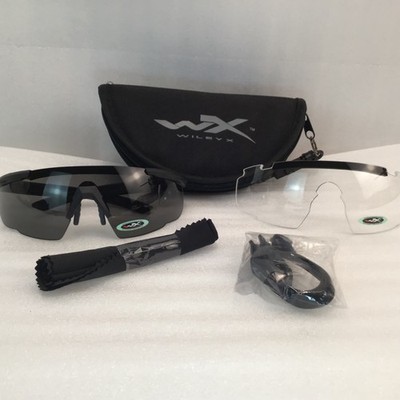 Wiley X Saber Advanced Black Frames with Two Lens System 315 Smoke Gray & Clear