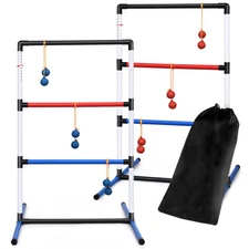 Ladder Ball Toss Game Set Indoor Outdoor w/6 Bola Score Tracker Bag
