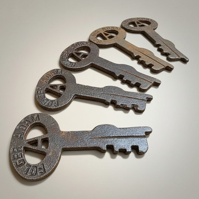 #ad Folger Adams Embossed Cast Iron Keys $19.99