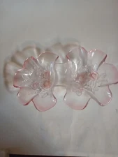 Vintage Pink Ruffle Floral Double Sided Serving Bowl