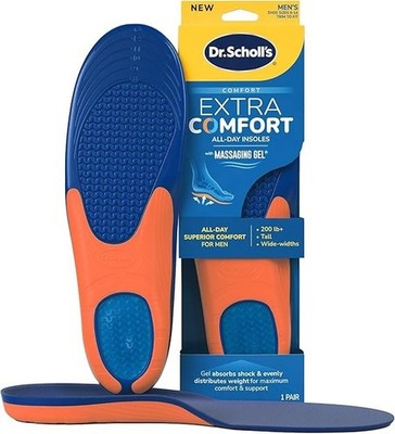 Dr. Scholl s Extra Comfort Support Insoles Men, Size 8-14, 1 Pair: All-Day