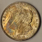 1878 S  Morgan Silver Dollar UNC BU Toning Rainbow Choice Bu