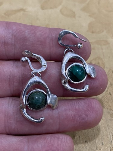 Vintage Estate 925 Sterling Silver Signed Clip On Earring