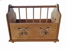 Detailed Wood Magazine Holder Organizer Rack Storage Display