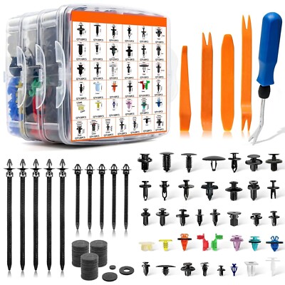 1300PCS Car Push Retainer Clips Door Panel Bumper Fender Rivets Fasteners Clips - Foto 8