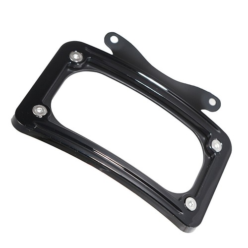 Black Curved Laydown License Plate Mount Bracket For Harley Touring 10-23 Model - Picture 4 of 8