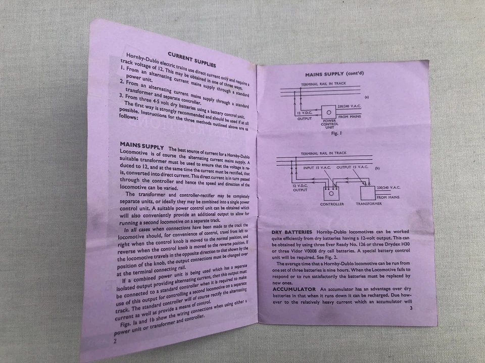 Original Hornby Dublo Instructions For 3-Rail 0-6-0 Shunting Locomotive 3231 GC - Image 2 of 4