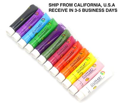 12 COLOR 3D MULTI-SURFACE NAIL ART PAINT BRUSH 