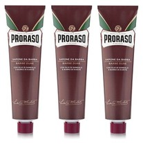 Proraso Shaving Cream,Sandalwood 150ml tube RED 3 Pack 