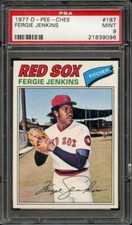 1977 O-PEE-CHEE 187 FERGIE JENKINS PSA MINT 9 